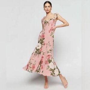 Reformation Nadira Light Pink Midi Dress 6